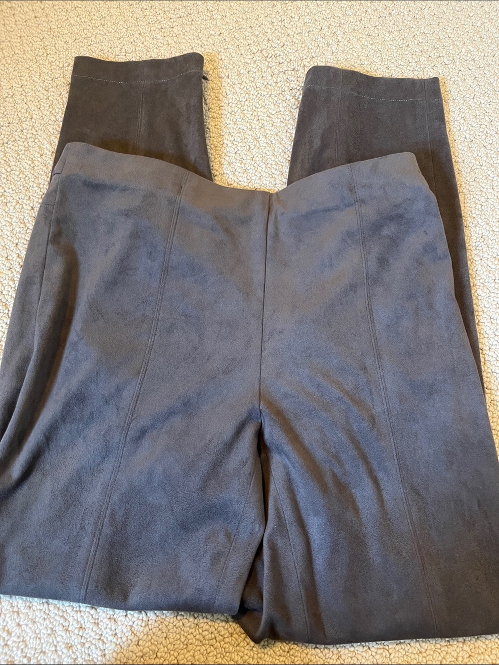 RAFFAELLO ROSSI Suede Brown Gray Straight-Leg Pants 38